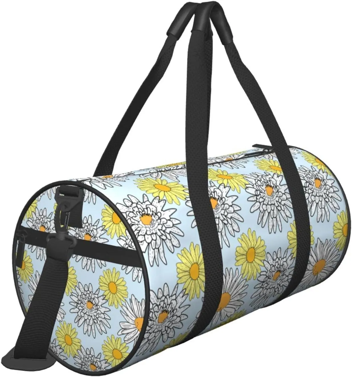 Gbuzozie Sports Gym Bag Travel Duffel Bag Shoes Compartment For Men Women Foldable Lightweight Yoga Gym Sports Bag, Daisy Flowers, One Size