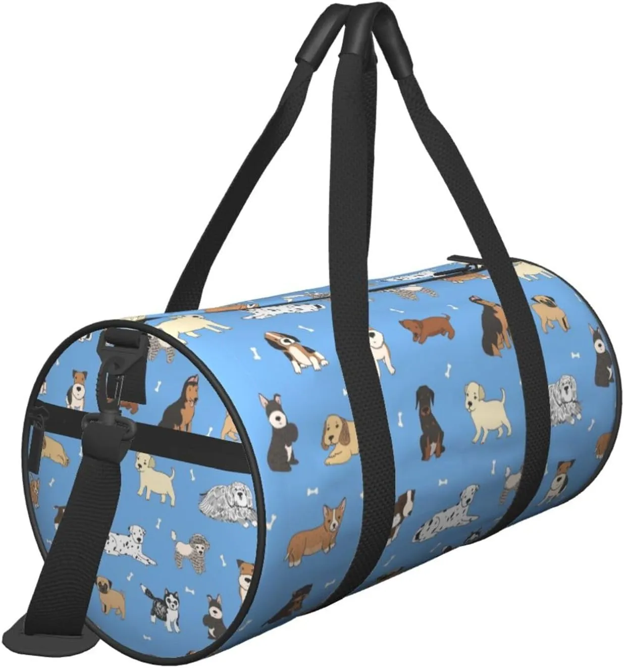 Gbuzozie Sports Gym Bag Travel Duffel Bag Shoes Compartment For Men Women Foldable Lightweight Yoga Gym Sports Bag, Dogs(Blue #01), One Size