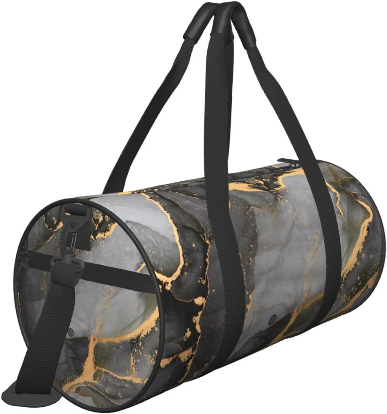 Gbuzozie Sports Gym Bag Travel Duffel Bag Shoes Compartment For Men Women Foldable Lightweight Yoga Gym Sports Bag, Marble Flowing Textures, One Size