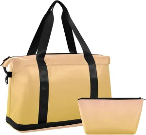 Gold Pink Weekender Bags for Women Travel Duffel Bags with Shoe Compartment Overnight Bag Carry on Sports Duffel Bag with Toiletry Bag for Travel/Business/Gift Gold Pink