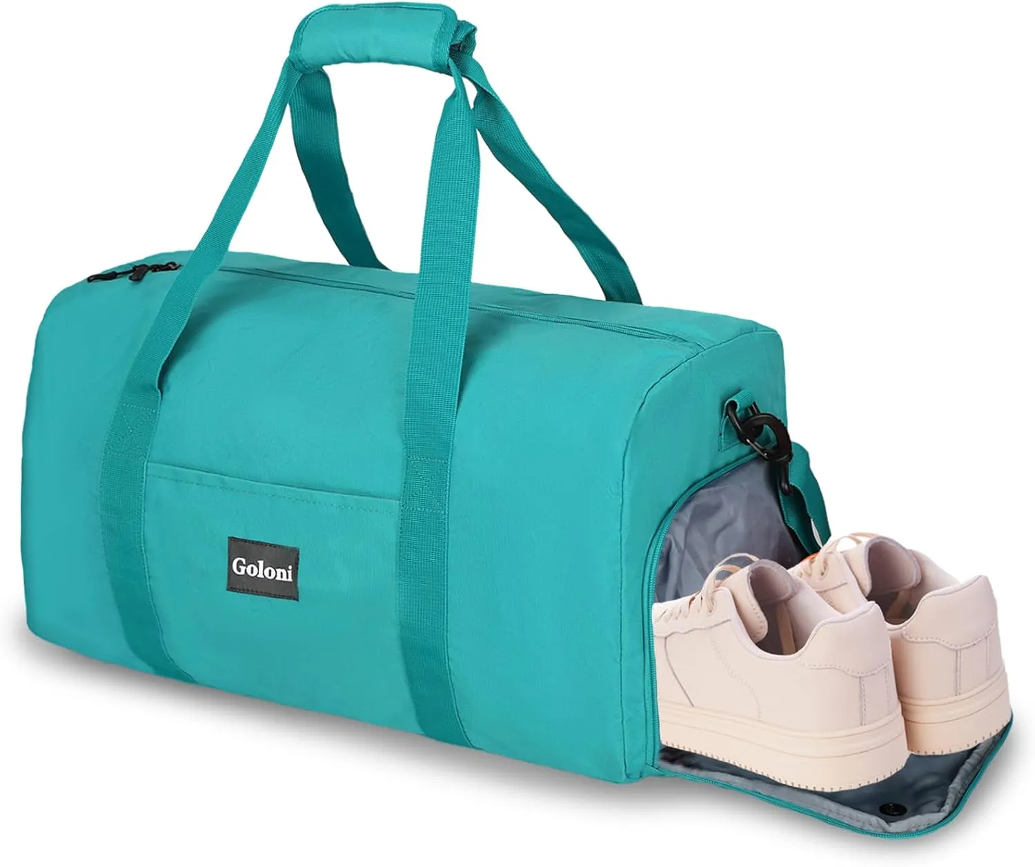 Goloni 22" Women's Large Duffel/Weekender Bag With Shoes Compartment For Travel Bags For Gym Workout Garment Luggage Overnight Bags, Blackish Green