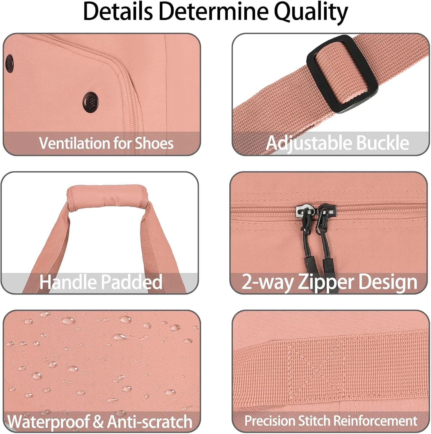 Goloni 22" Women's Large Duffel/Weekender Bag With Shoes Compartment For Travel Bags For Gym Workout Garment Luggage Overnight Bags, Light Pink