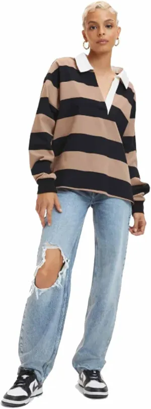 Good American Women's Oversized Rugby Shirt -
