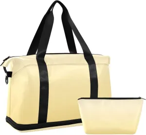 Gradient Dark Yellow Weekender Bags for Women Travel Duffel Bags with Shoe Compartment Overnight Bag Carry on Sports Duffel Bag with Toiletry Bag for Travel/Business/Gift