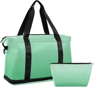 Gradient Green Weekender Bags for Women Travel Duffel Bags with Shoe Compartment Overnight Bag Carry on Sports Duffel Bag with Toiletry Bag for Travel/Business/Gift Gradient Green 02
