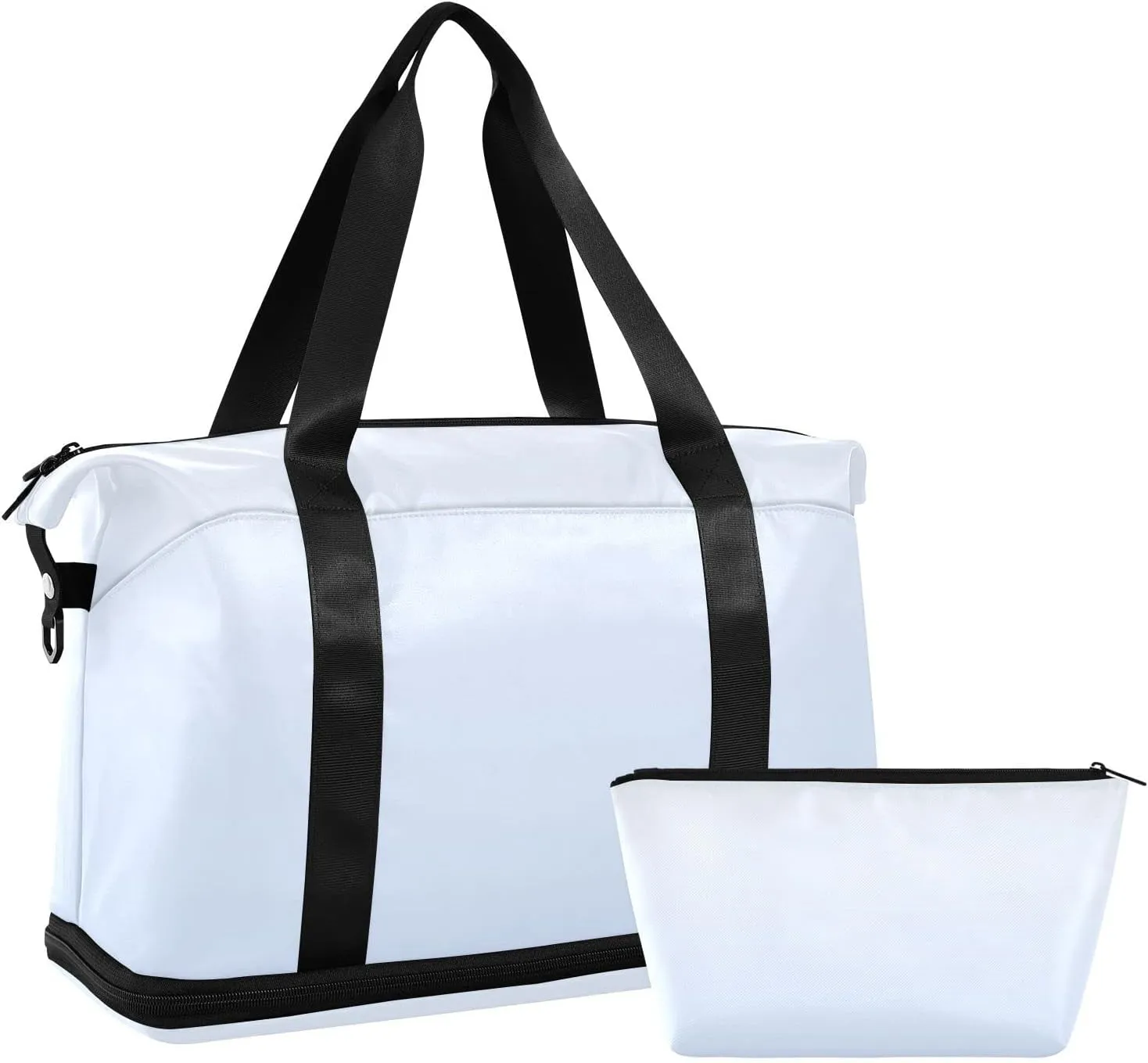 Gradient Light Blue Green Weekender Bags for Women Travel Duffel Bags with Shoe Compartment Overnight Bag Carry on Sports Duffel Bag with Toiletry Bag for Travel/Business/Gift