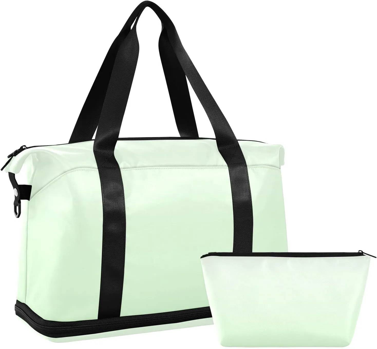 Gradient Light Green Weekender Bags for Women Travel Duffel Bags with Shoe Compartment Overnight Bag Carry on Sports Duffel Bag with Toiletry Bag for Travel/Business/Gift
