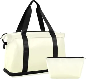 Gradient Light Yellow Weekender Bags for Women Travel Duffel Bags with Shoe Compartment Overnight Bag Carry on Sports Duffel Bag with Toiletry Bag for Travel/Business/Gift
