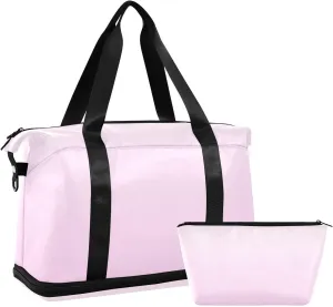Gradient Pink Purple Weekender Bags for Women Travel Duffel Bags with Shoe Compartment Overnight Bag Carry on Sports Duffel Bag with Toiletry Bag for Travel/Business/Gift