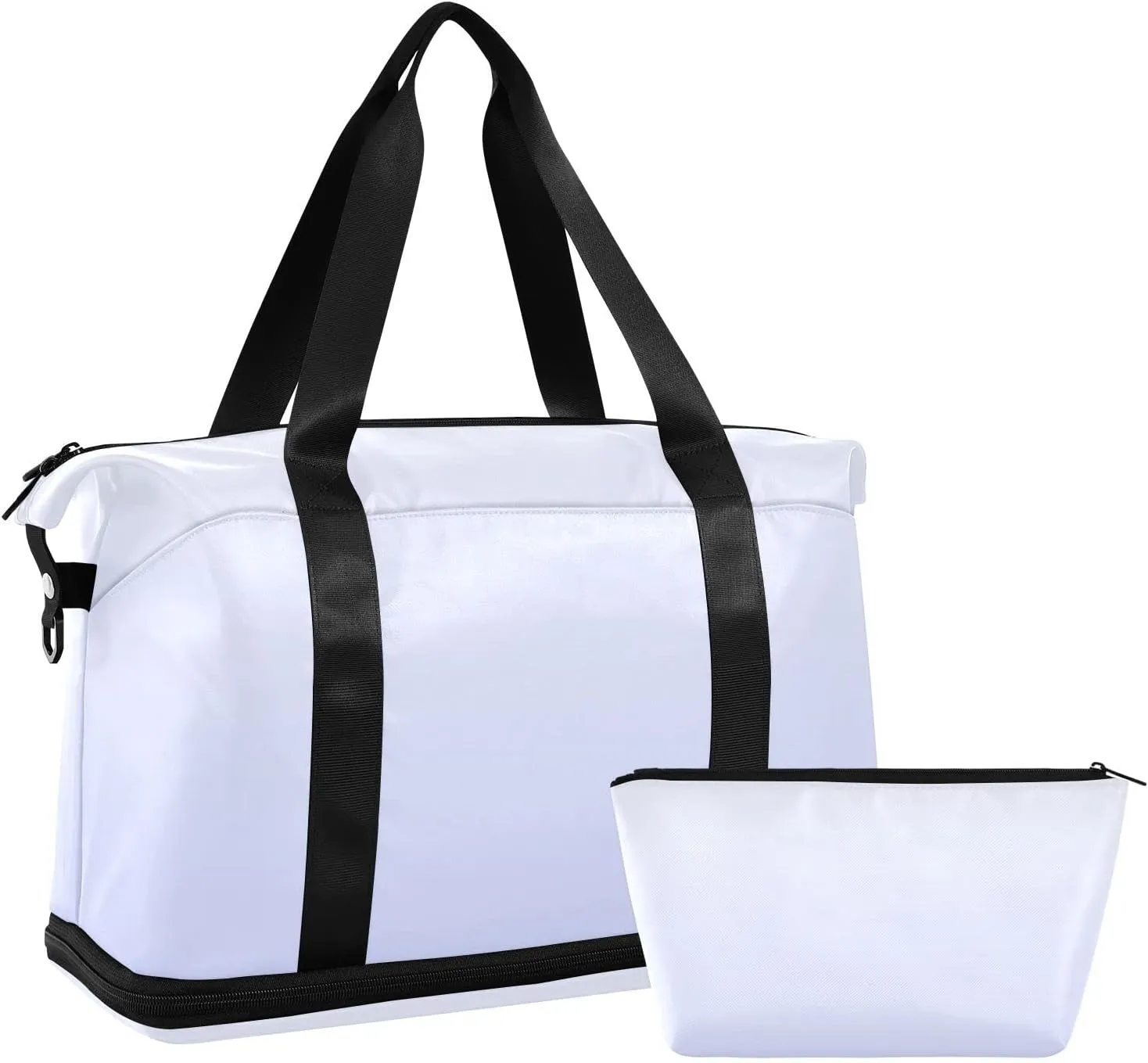 Gradient Powder Blue Weekender Bags for Women Travel Duffel Bags with Shoe Compartment Overnight Bag Carry on Sports Duffel Bag with Toiletry Bag for Travel/Business/Gift