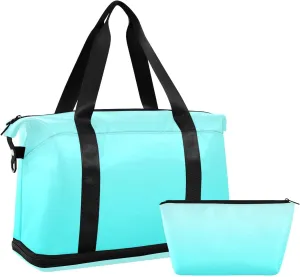 Gradient Turquoise Weekender Bags for Women Travel Duffel Bags with Shoe Compartment Overnight Bag Carry on Sports Duffel Bag with Toiletry Bag for Travel/Business/Gift Gradient Turquoise