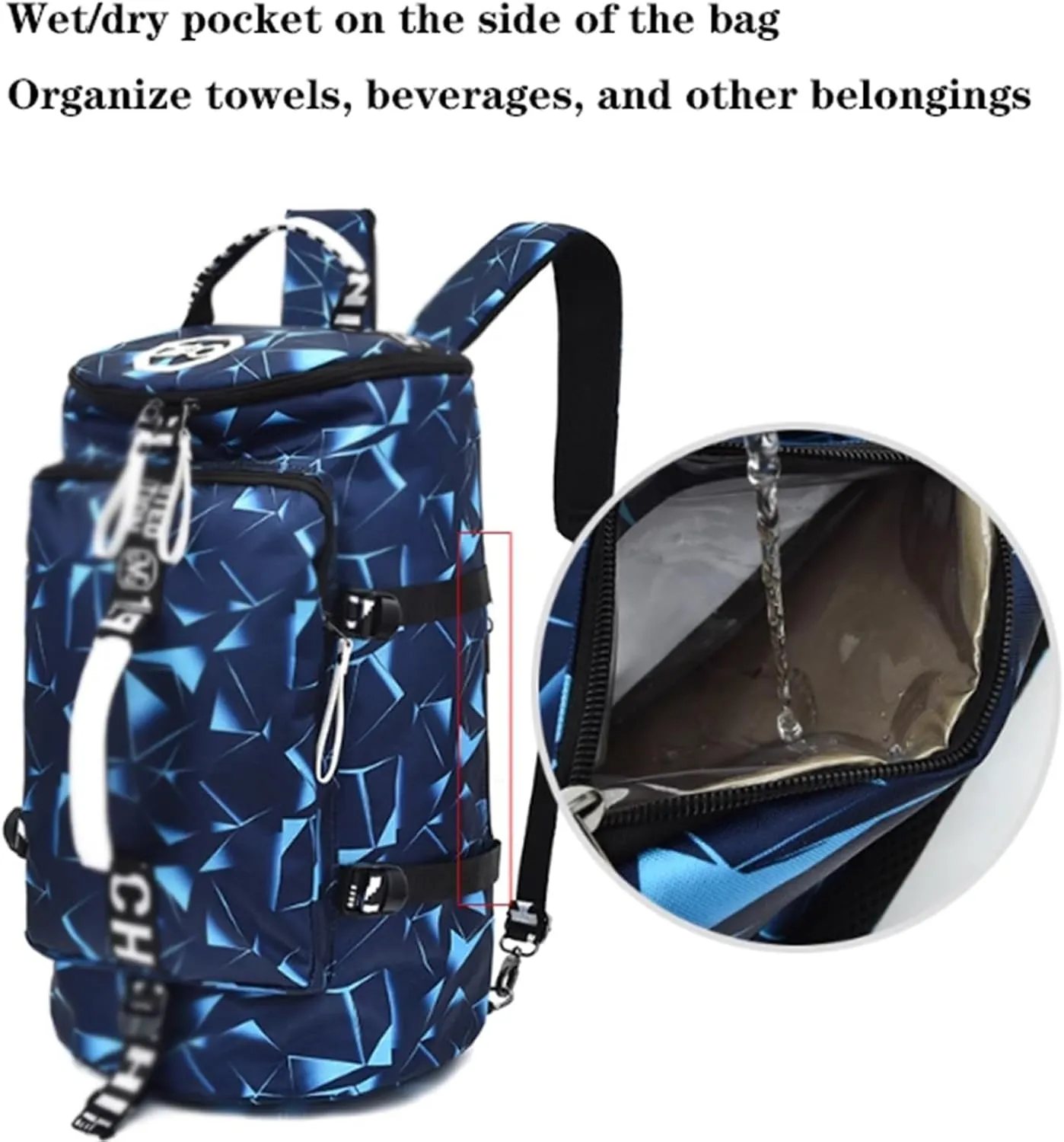 Gym Bag, Oxford Fabric, Small Fitness Workout Sports Bag, Waterproof, Travel Duffel Backpack, Lightweight, for Towels, Books, Shoes, for Men & Women(G)