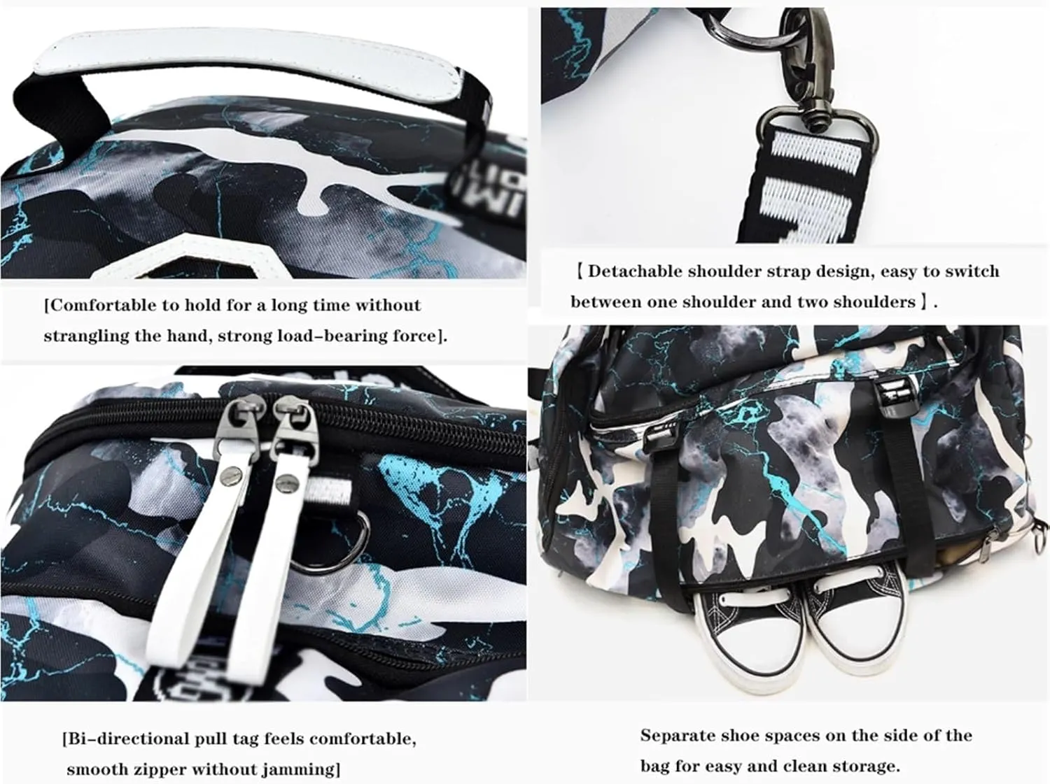 Gym Bag, Oxford Fabric, Small Fitness Workout Sports Bag, Waterproof, Travel Duffel Backpack, Lightweight, for Towels, Books, Shoes, for Men & Women(G)