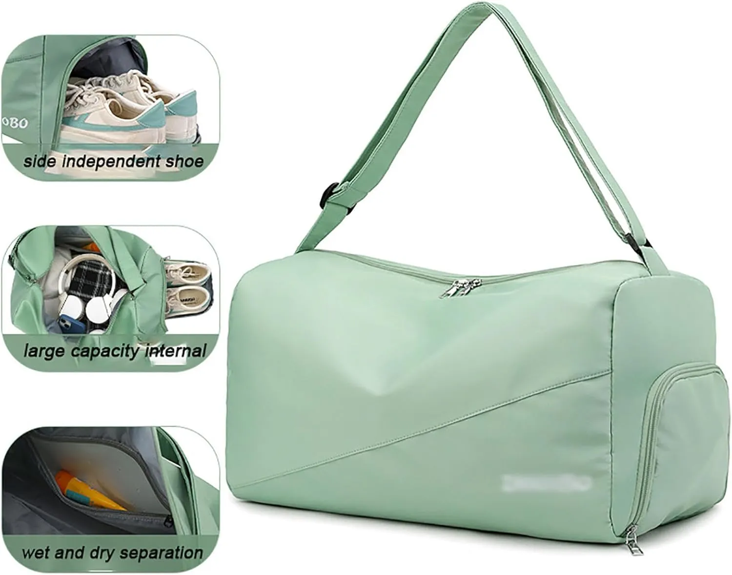 Gym Sports Bag for Men Women, Waterproof Travel Duffle Bag with Shoes Compartment and Wet Pocket,Weekender Overnight Packable Duffle Bag,D