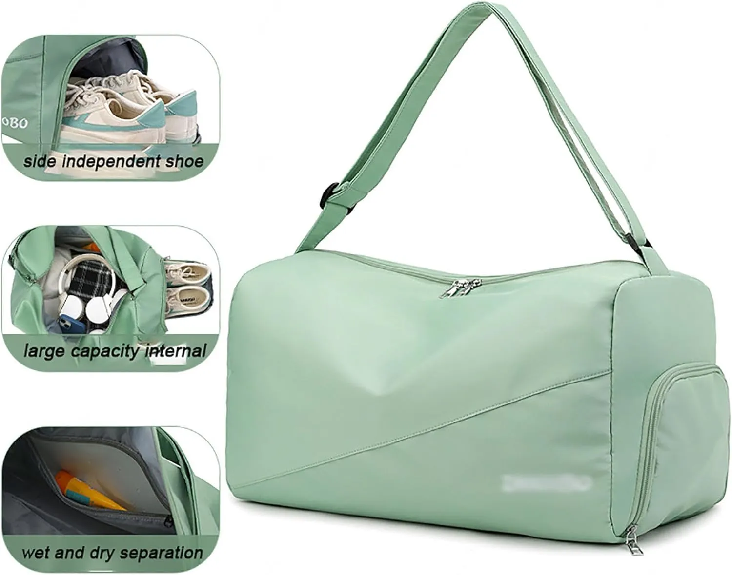 Gym Sports Bag for Men Women, Waterproof Travel Duffle Bag with Shoes Compartment and Wet Pocket,Weekender Overnight Packable Duffle Bag,D