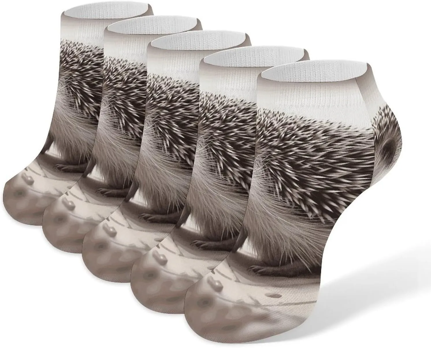 Hedgehog Ankle Socks Soft Breathable No Show Socks Comfortable Cotton Low Cut Casual Socks for Women Men 5 Pairs