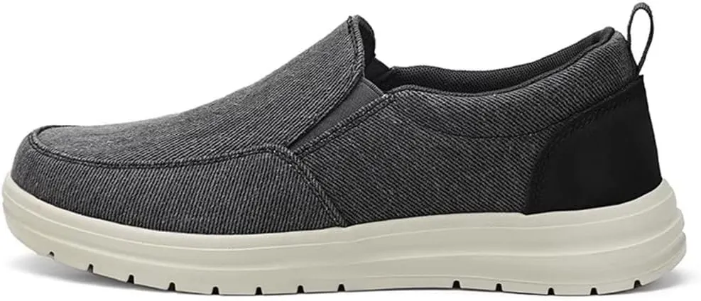 Jakcuz Men's Casual Slip on Loafers Cushion Lightweight Canvas Breathable Walking Driving Shoes
