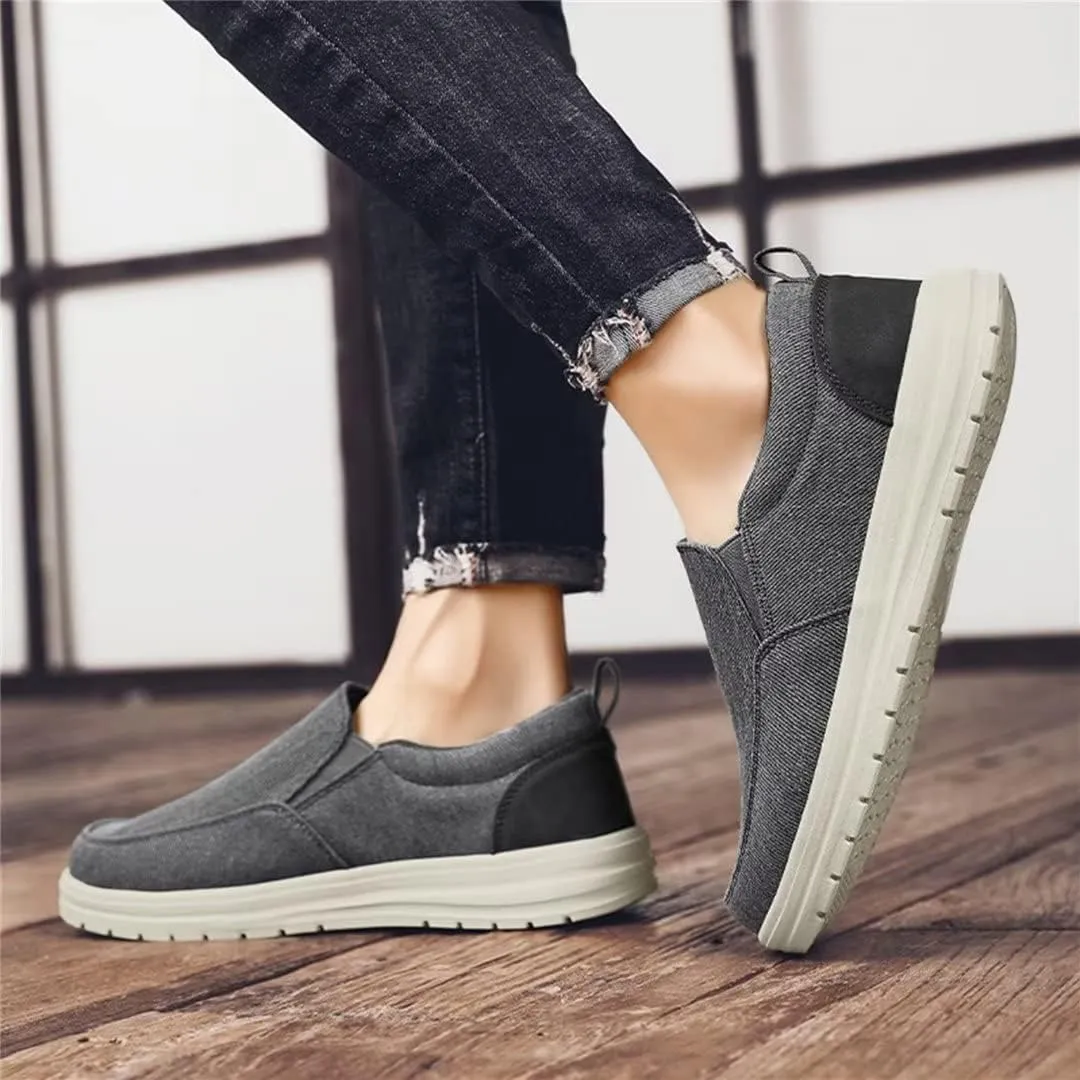 Jakcuz Men's Casual Slip on Loafers Cushion Lightweight Canvas Breathable Walking Driving Shoes