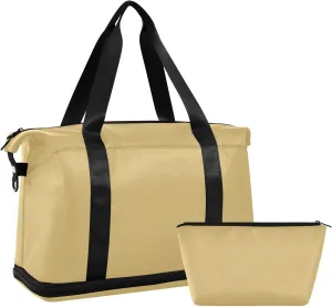 Khaki Weekender Bags for Women Travel Duffel Bags with Shoe Compartment Overnight Bag Carry on Sports Duffel Bag with Toiletry Bag for Travel/Business/Gift Khaki 01