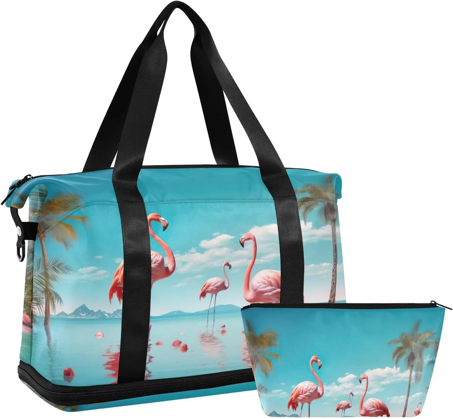 Kigai Daisy Gym Bag for Women & Men,Waterproof Weekender Overnight Bag with Shoes Compartment Sports Duffel Bag for Gym Yoga Swimming Camping
