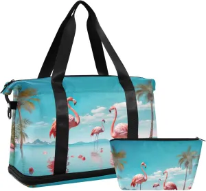 Kigai Daisy Gym Bag for Women & Men,Waterproof Weekender Overnight Bag with Shoes Compartment Sports Duffel Bag for Gym Yoga Swimming Camping