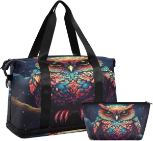 Kigai Mermaid Gym Bag for Women & Men,Waterproof Weekender Overnight Bag with Shoes Compartment Sports Duffel Bag for Gym Yoga Swimming Camping
