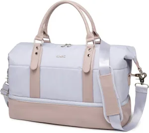 Kinmac Travel Duffel Bag,Overnight Weekender Bag Sports Gym Bag, Carry-on Tote Bag, Purple, With Shoe Compartment