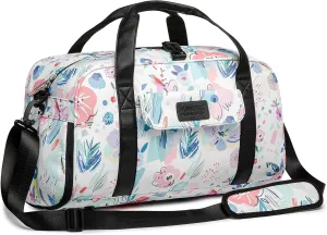 Kinmac Travel Duffel Totes Bag, Sports Gym Bag Weekender Overnight Bag, Flowers (Duffel Style)