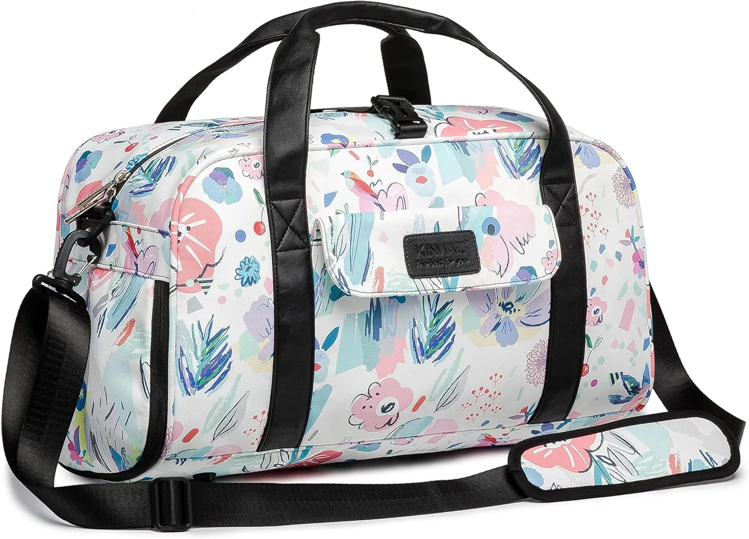 Kinmac Travel Duffel Totes Bag, Sports Gym Bag Weekender Overnight Bag, Flowers (Duffel Style)