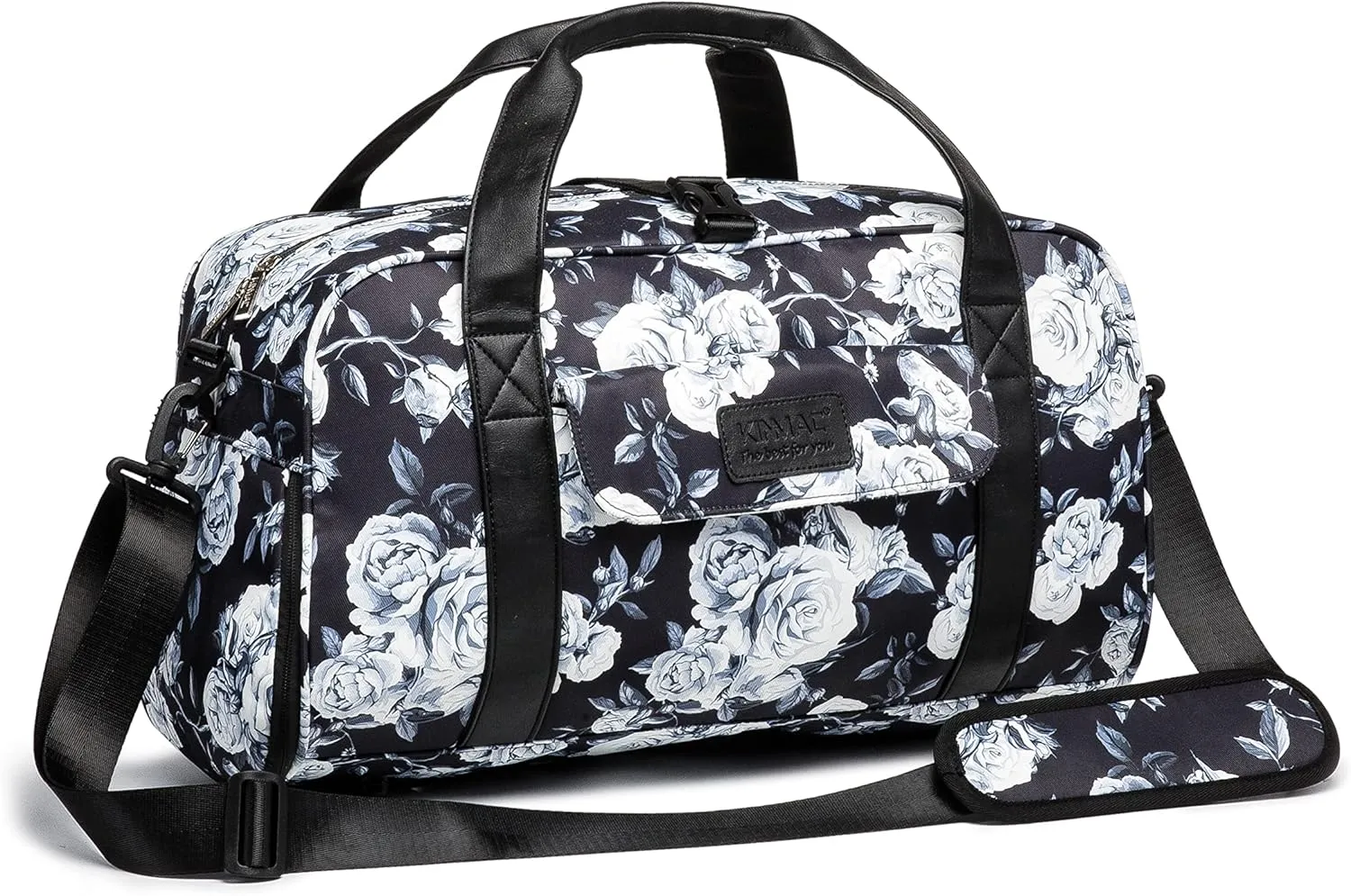 Kinmac Travel Duffel Totes Bag, Sports Gym Bag Weekender Overnight Bag, Grey Rose (Duffel Style)