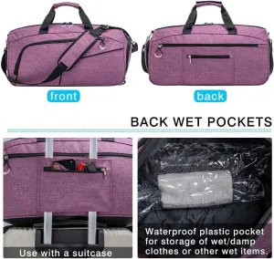 KouRy Fitness Sport Small Gym Bag with Shoes Compartment Waterproof Travel Duffel Bag for Women and Men, Multifunctional Gym Bag (Color : Gray)