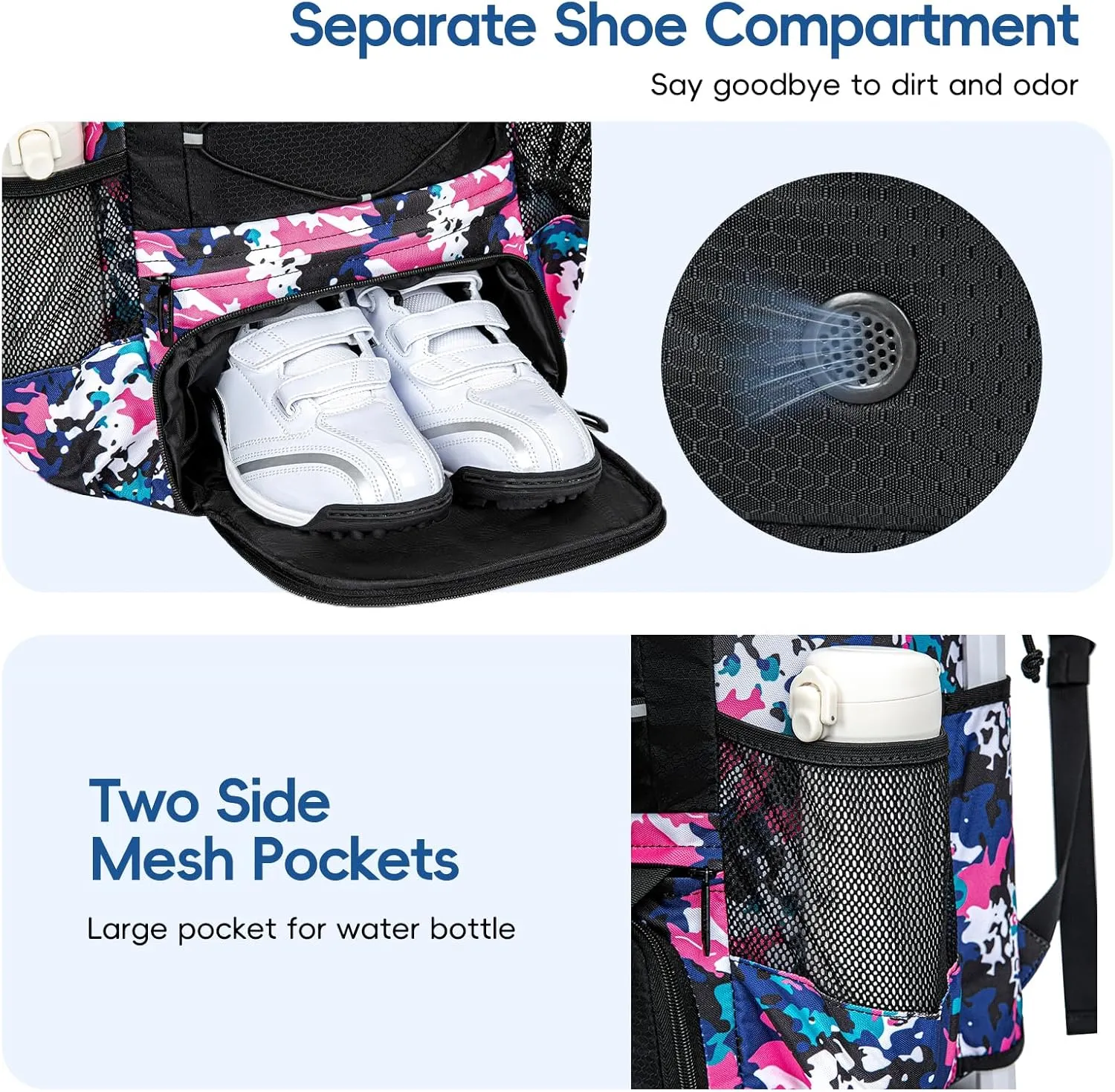 Lacrosse Bag for Kids and Youth, Lacrosse Backpack with Helmet Holder and Shoes Compartment, Waterproof Field Hockey Gears Bag for Boys & Girls