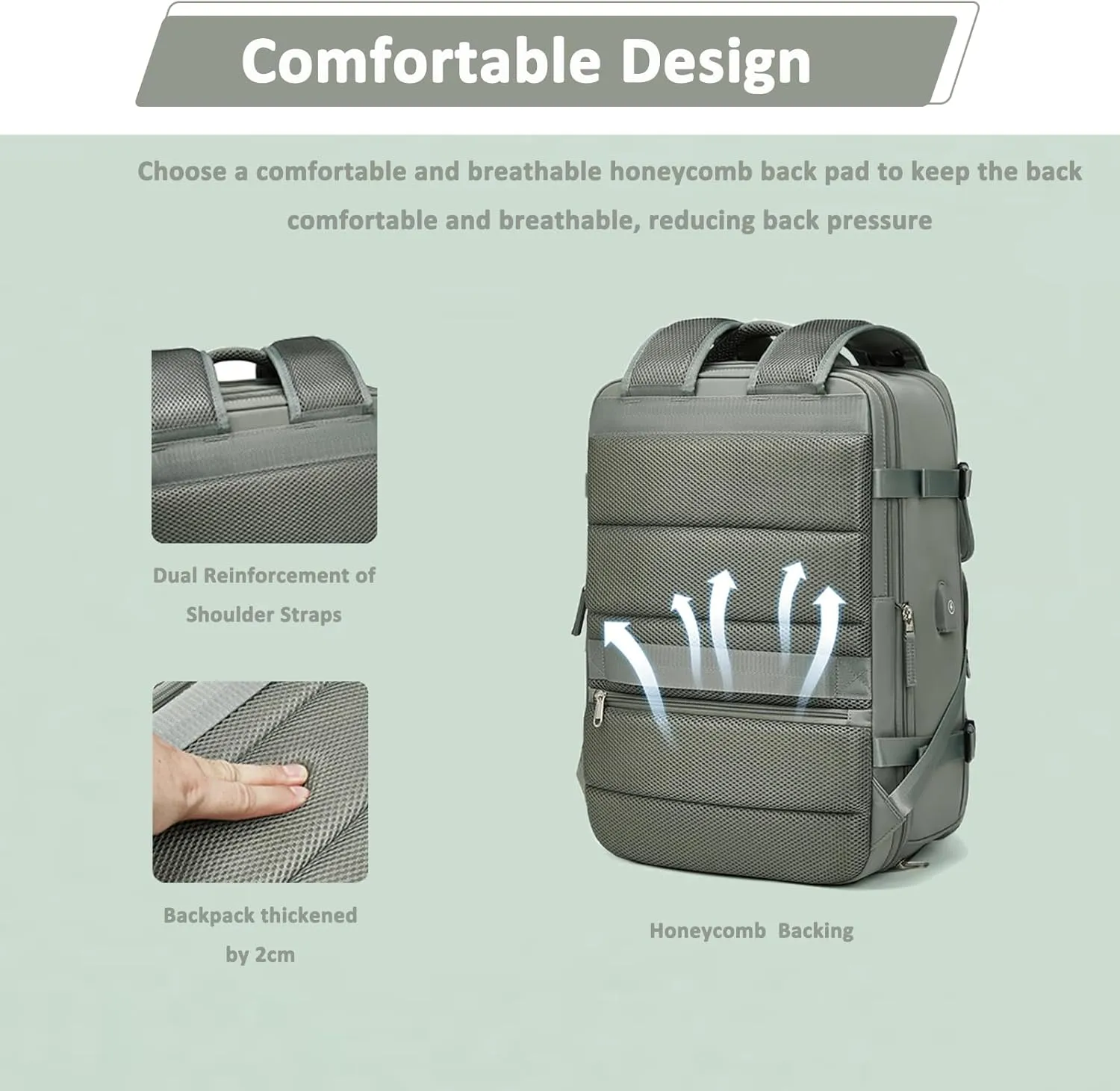Large Travel Backpack for Women 40L Scalable Waterproof 16" Laptop Backpack Shoes Compartment Hiking Gym Backpack College Rucksack with USB Charging Port
