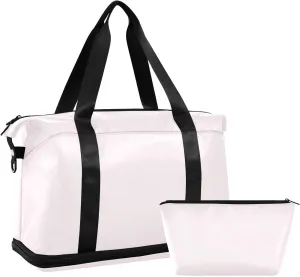Lavender Blush Weekender Bags for Women Travel Duffel Bags with Shoe Compartment Overnight Bag Carry on Sports Duffel Bag with Toiletry Bag for Travel/Business/Gift Lavender Blush 01