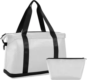 Light Gray Weekender Bags for Women Travel Duffel Bags with Shoe Compartment Overnight Bag Carry on Sports Duffel Bag with Toiletry Bag for Travel/Business/Gift Light Gray