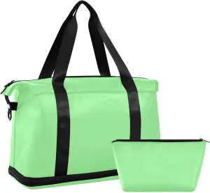 Light Green Weekender Bags for Women Travel Duffel Bags with Shoe Compartment Overnight Bag Carry on Sports Duffel Bag with Toiletry Bag for Travel/Business/Gift Light Green 01