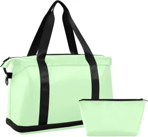 Light Green Weekender Bags for Women Travel Duffel Bags with Shoe Compartment Overnight Bag Carry on Sports Duffel Bag with Toiletry Bag for Travel/Business/Gift Light Green 02