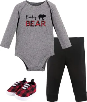 Little Treasure Unisex Baby Cotton Bodysuit, Pant and Shoe Set