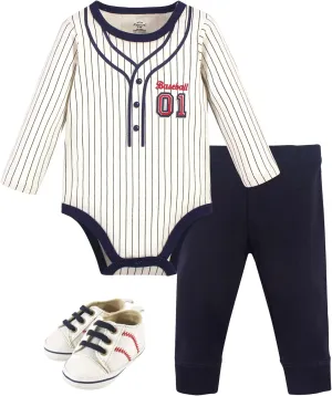 Little Treasure Unisex Baby Cotton Bodysuit, Pant and Shoe Set
