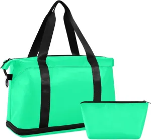 Med Spring Green Weekender Bags for Women Travel Duffel Bags with Shoe Compartment Overnight Bag Carry on Sports Duffel Bag with Toiletry Bag for Travel/Business/Gift Med Spring Green