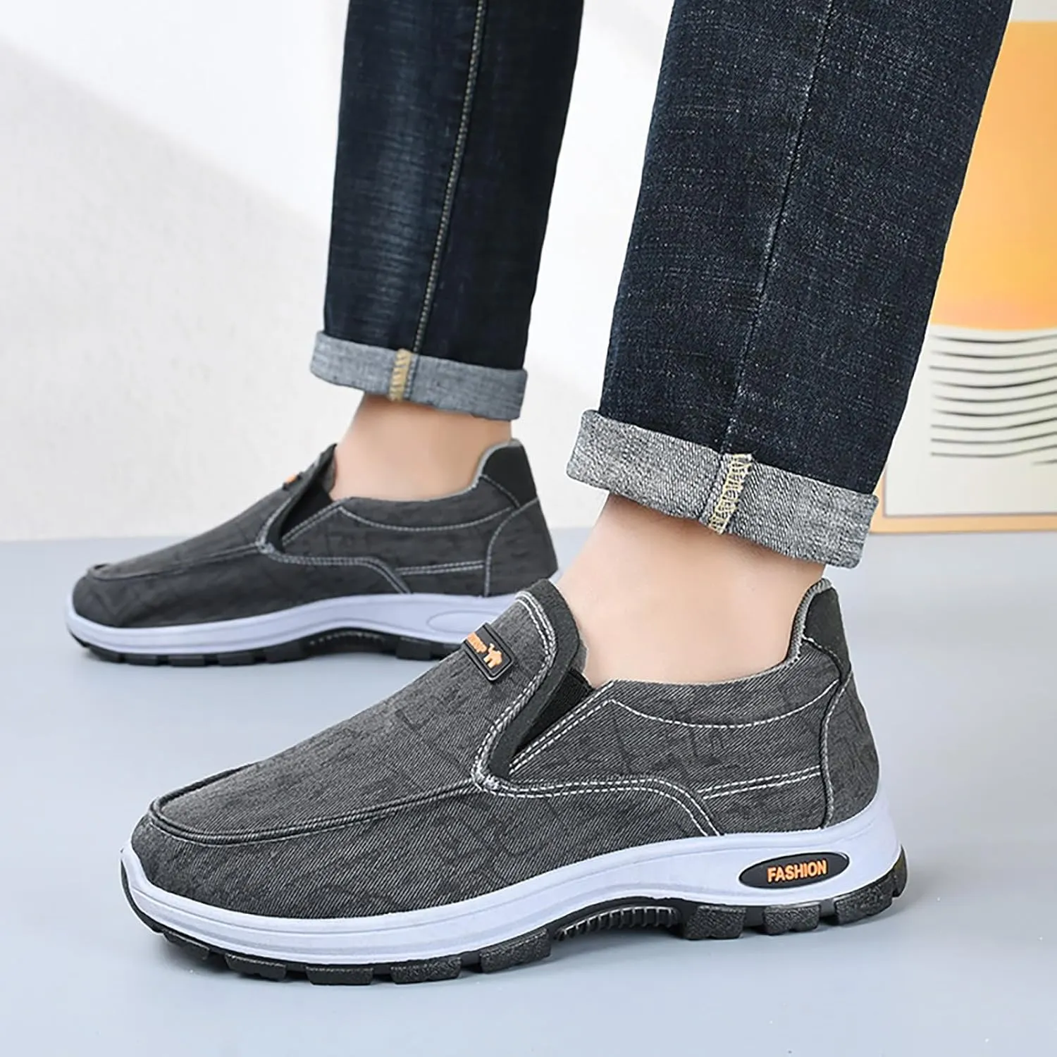 Memory Foam Versatile Shoes for Men Portable Non Slip Fitness Workout Shoe Casual Soft Flat Soled Walking Shoes