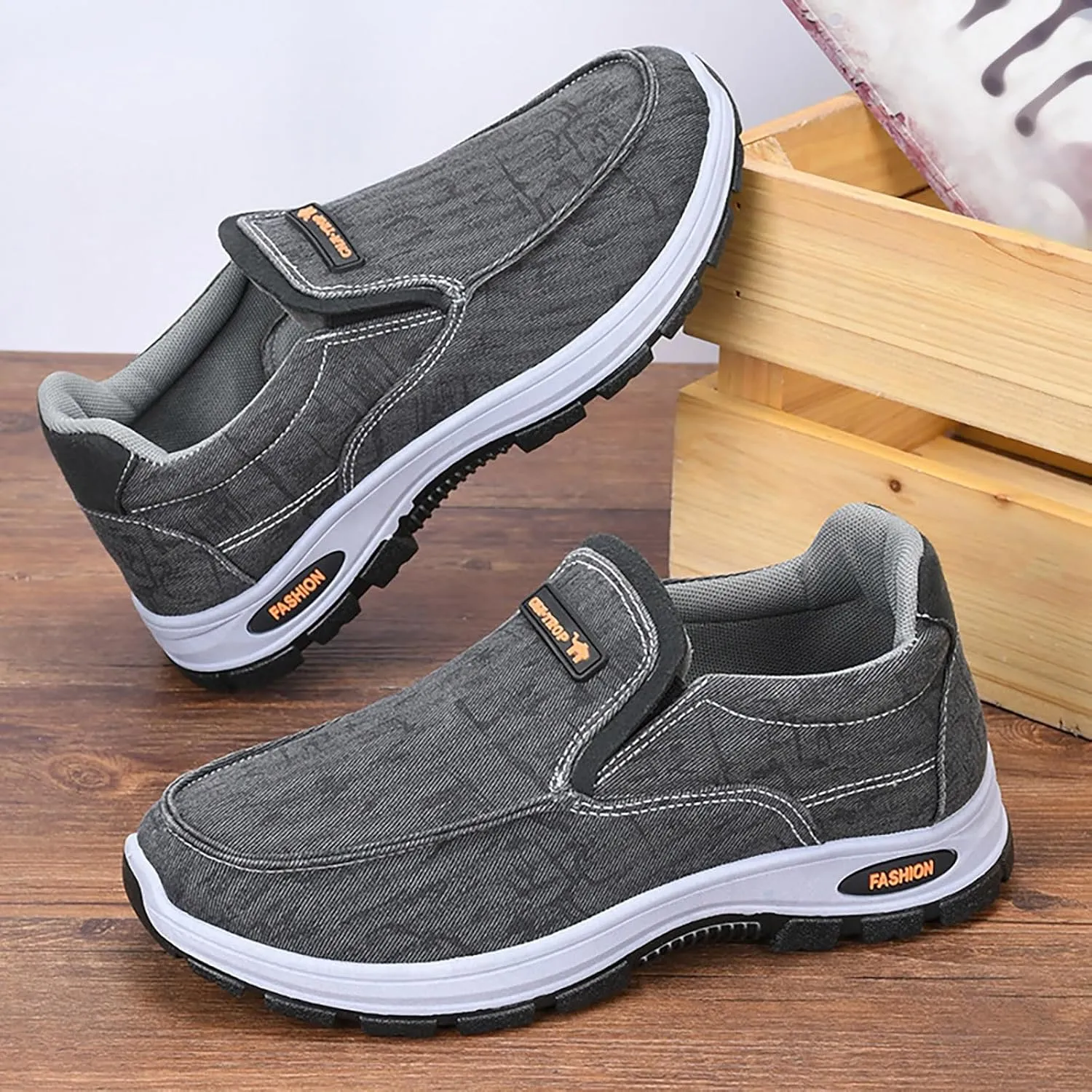 Memory Foam Versatile Shoes for Men Portable Non Slip Fitness Workout Shoe Casual Soft Flat Soled Walking Shoes
