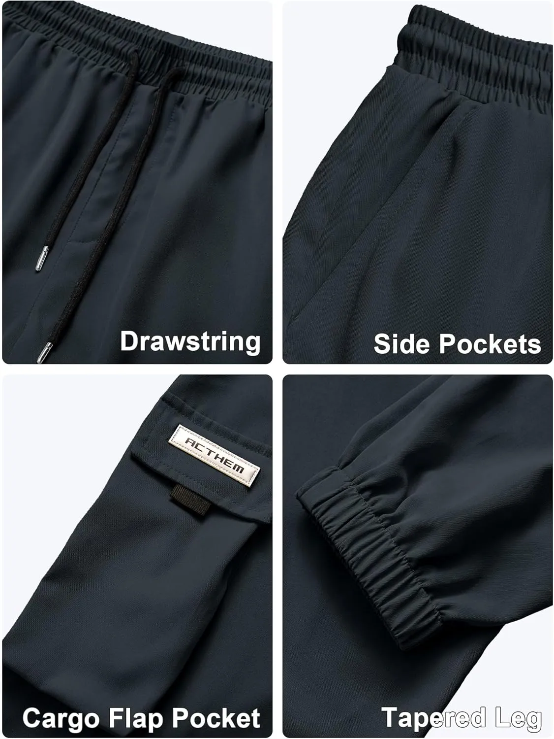 Mens Cargo Joggers Pants Elastic Waist Drawstring Baggy Sweatpants Techwear Pants for Men