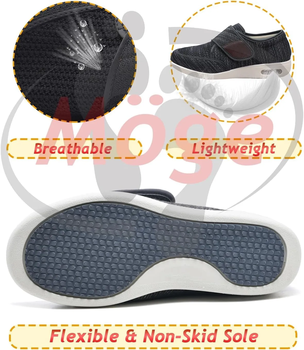 Men's Lightweight Slip-On Trainers with Adjustable Closures - Breathable Anti-Slip Fashion Sneakers for Casual Walking, Gym, and Jogging