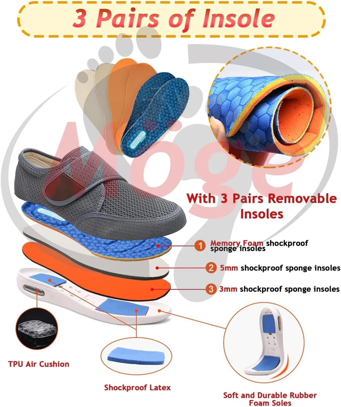Men's Lightweight Slip-On Trainers with Adjustable Closures - Breathable Anti-Slip Fashion Sneakers for Casual Walking, Gym, and Jogging