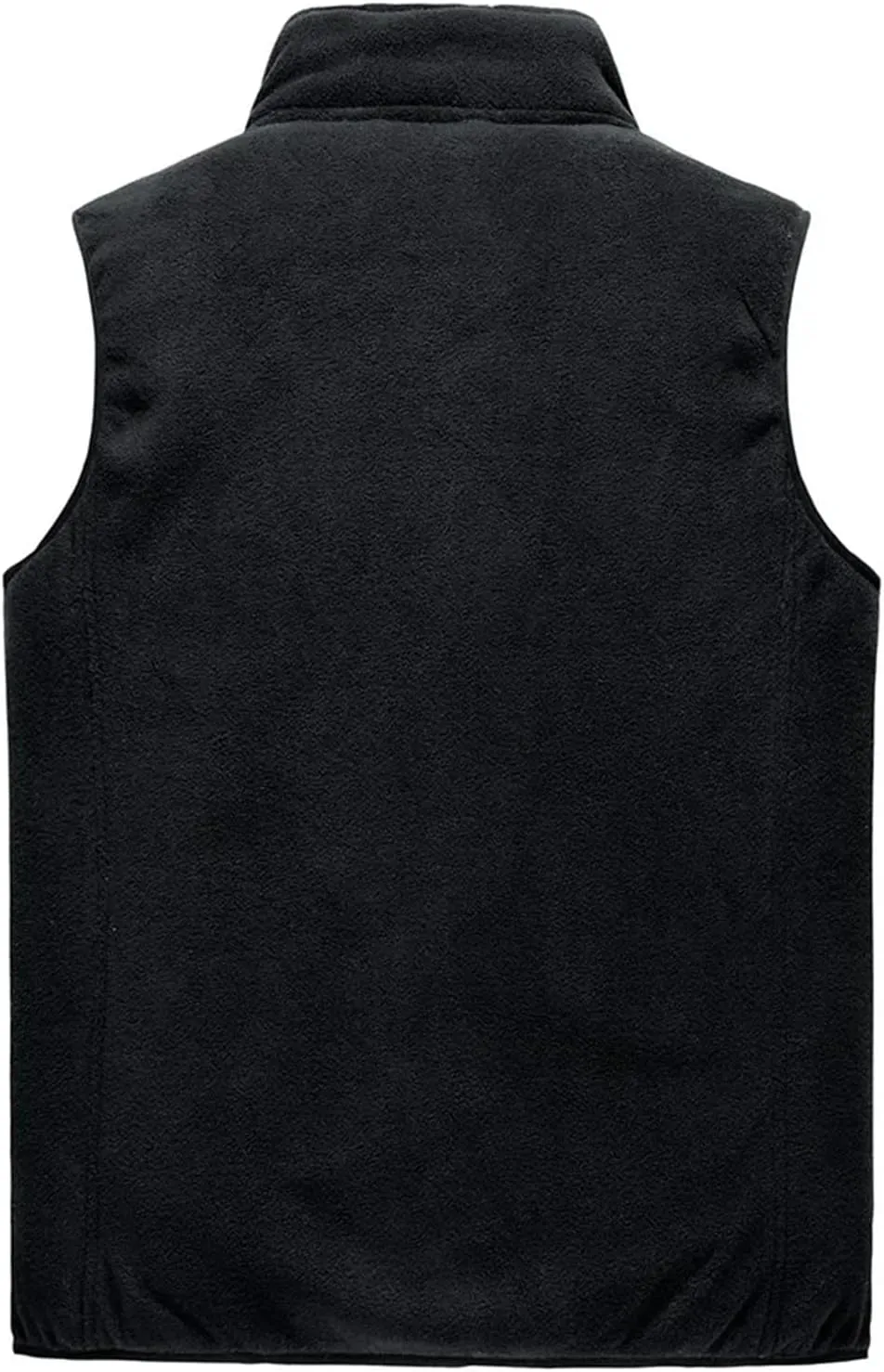 Mens Stand Collar Zipper Solid Plush Vest Casual Vintage Warm Hiking Sleeveless Jacket
