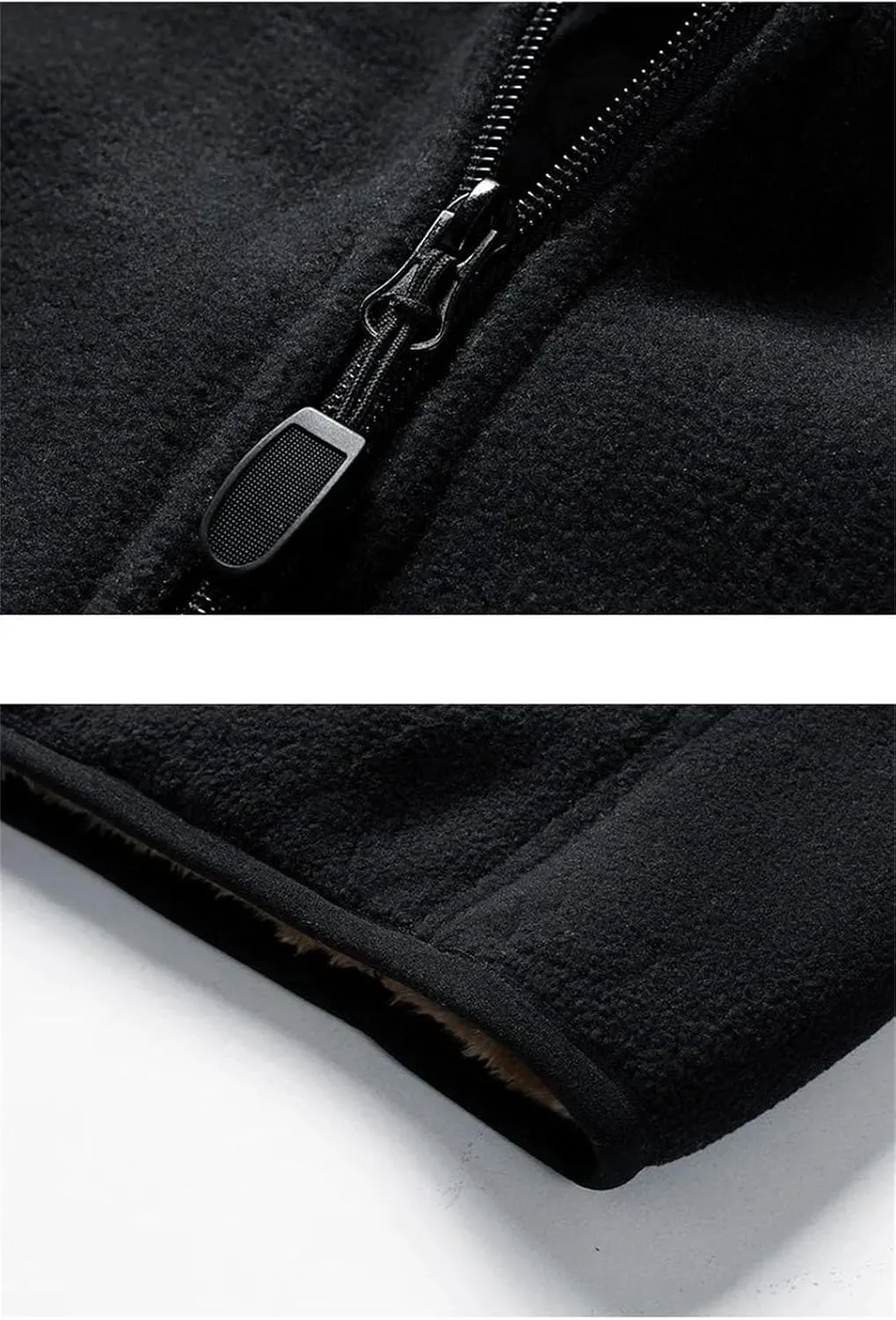 Mens Stand Collar Zipper Solid Plush Vest Casual Vintage Warm Hiking Sleeveless Jacket