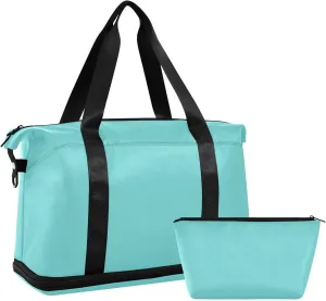 Mint Green Weekender Bags for Women Travel Duffel Bags with Shoe Compartment Overnight Bag Carry on Sports Duffel Bag with Toiletry Bag for Travel/Business/Gift Mint Green 02