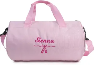 MT WORLD Toddler Dance Bag for Girls Personalized Overnight Duffle Bag for Kids Waterproof Monogram Ballet Shoes Bag Ballerina Duffle Bag Gift