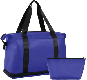 Navy Blue Weekender Bags for Women Travel Duffel Bags with Shoe Compartment Overnight Bag Carry on Sports Duffel Bag with Toiletry Bag for Travel/Business/Gift Navy Blue